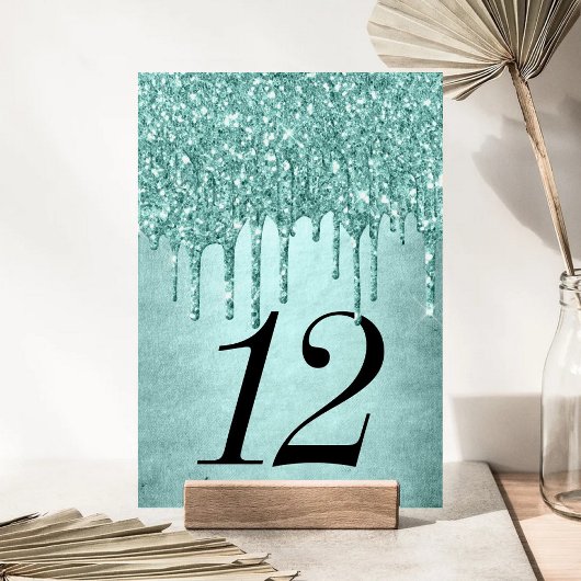 Numéro De Table Parties scintillant de la pointe de dérive | Aqua 