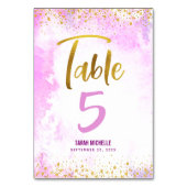 Numéro De Table Parties scintillant de script bat mitzvah Pink Wat (Dos)