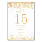 Numéro De Table Parties scintillant d'or Confetti Mariage élégant (Par défaut)