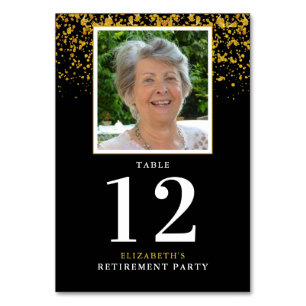 Numéro De Table Parties scintillant d'or de la fête de la retraite