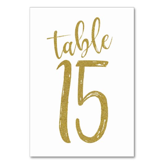 Numéro De Table Parties scintillant d'or Numéro de tableau 15 (Par défaut)