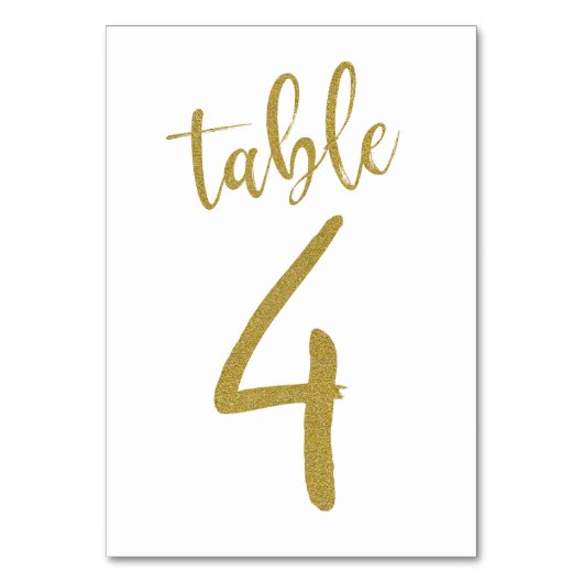Numéro De Table Parties scintillant d'or Numéro de tableau 4 (Par défaut)