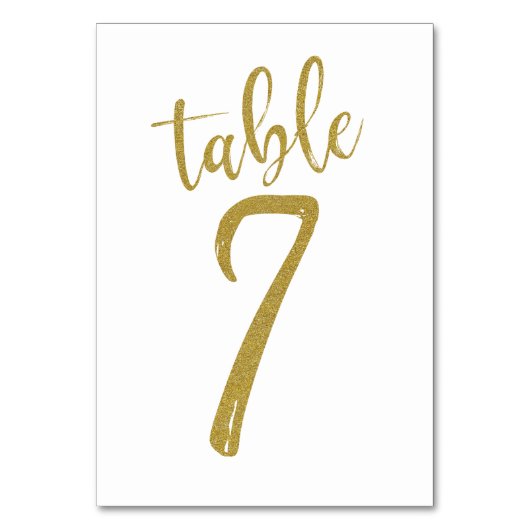 Numéro De Table Parties scintillant d'or Numéro de tableau 7 (Par défaut)