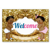 Numéro De Table Parties scintillant d'or Prince/Princesse d'Afriqu (Devant)