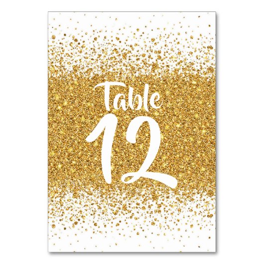 Numéro De Table Parties scintillant d'or pur moderne sur Arrière - (Dos)