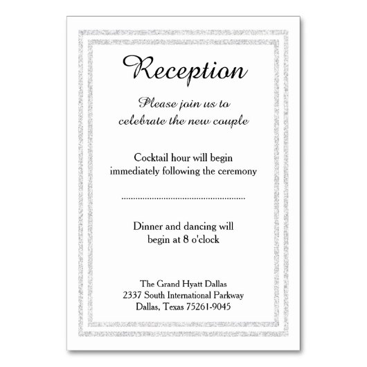 Numéro De Table Parties scintillant en argent blanc chic - Récepti (Par défaut)