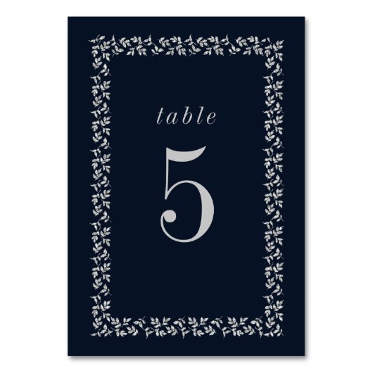 Numéro De Table Parties scintillant en argent bleu marine Cadre bo (Dos)