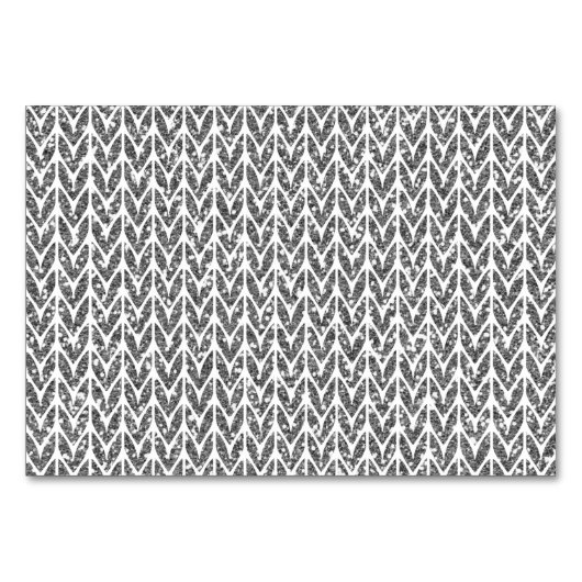 Numéro De Table Parties scintillant en argent Chevrons Knit Motif  (Devant)