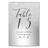 Numéro De Table Parties scintillant en argent ombre mariage métall (Par défaut)