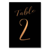 Numéro De Table parties scintillant en cuivre mariage noir élégant (Dos)