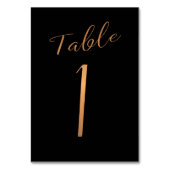 Numéro De Table parties scintillant en cuivre mariage noir élégant (Dos)