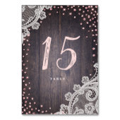 Numéro De Table Parties scintillant en dentelle rousse rustique ma (Dos)