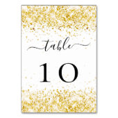 Numéro De Table parties scintillant en or blanc mariage (Dos)