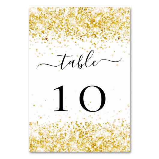Numéro De Table parties scintillant en or blanc mariage (Par défaut)