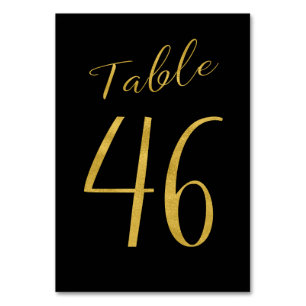 Numéro De Table parties scintillant en or mariage noir élégant num