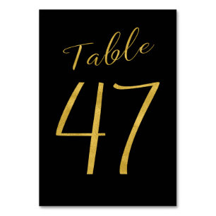 Numéro De Table parties scintillant en or mariage noir élégant num