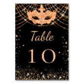 Numéro De Table Parties scintillant en or noir (Dos)