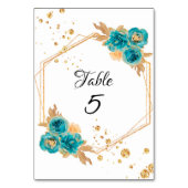 Numéro De Table Parties scintillant géométrique de la pivoine d'or (Par défaut)