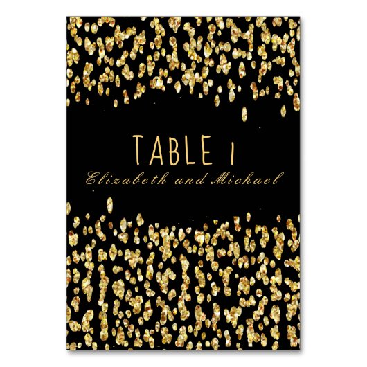 Numéro De Table Parties scintillant Golden Confetti (Par défaut)