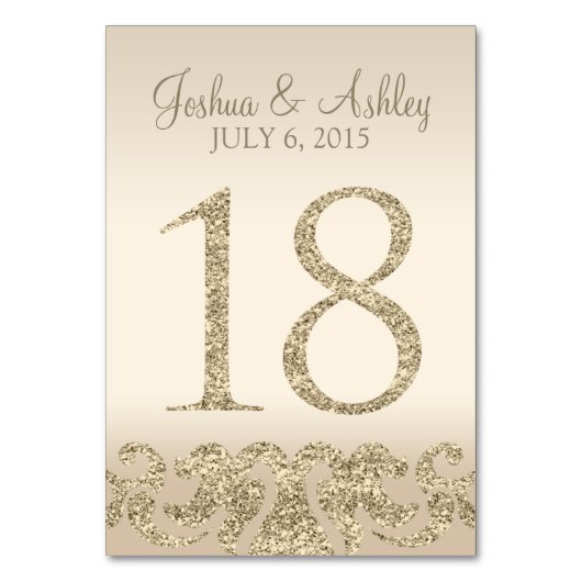 Numéro De Table Parties scintillant Look Mariage Numéros de tablea (Dos)