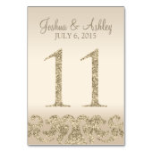 Numéro De Table Parties scintillant Look Mariage Numéros de tablea (Dos)