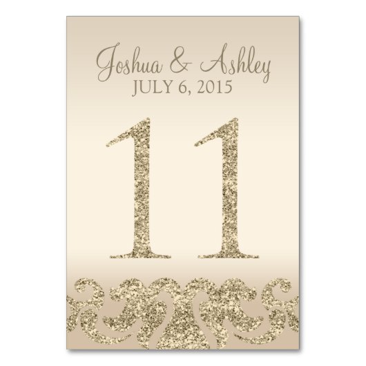 Numéro De Table Parties scintillant Look Mariage Numéros de tablea (Dos)