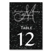 Numéro De Table Parties scintillant Look Monogramme noir et blanc  (Dos)