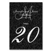 Numéro De Table Parties scintillant Look noir et blanc Monogramme  (Par défaut)