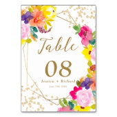 Numéro De Table Parties scintillant or boho audacieux floral aquar (Par défaut)