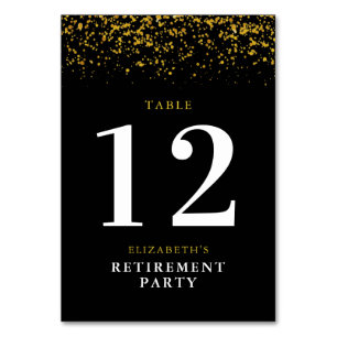 Numéro De Table Parties scintillant Or de la fête de la retraite