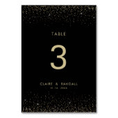 Numéro De Table Parties scintillant or Elegant Black Mariage Numér (Dos)