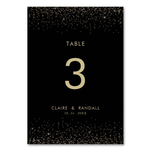 Numéro De Table Parties scintillant or Elegant Black Mariage Numér (Par défaut)