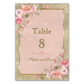 Numéro De Table Parties scintillant or étincelante Blush Floral Nu (Par défaut)