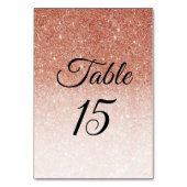 Numéro De Table Parties scintillant or rose Faux Foil (Dos)