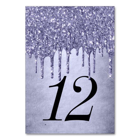 Numéro De Table Parties scintillant pourpre de séchage | Sweet six (Dos)