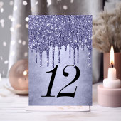 Numéro De Table Parties scintillant pourpre de séchage | Sweet six