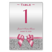 Numéro De Table Parties scintillant romantique Rose Bow & Silver N (Par défaut)