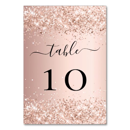 Numéro De Table parties scintillant rose en or rousse (Par défaut)