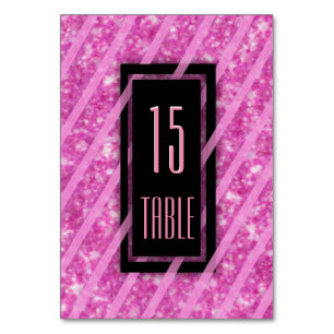 Numéro de table Parties scintillant rose moderne
