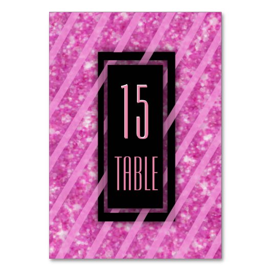 Numéro de table | Parties scintillant rose moderne (Dos)