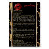 Numéro De Table Parties scintillant rouge et instructions sur la l (Dos)