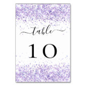 Numéro De Table Parties scintillant violet violet blanc scintille  (Dos)