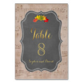 Numéro De Table Partition romantique d'automne Mariage NUMÉRO DE T (Dos)