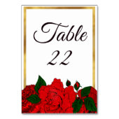 Numéro De Table Passion romantique traditionnelle Roses rouges Mar (Par défaut)