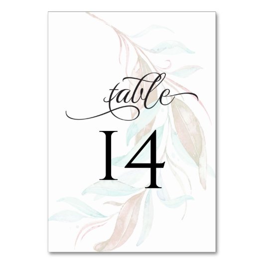 Numéro de table | Pastel Aquarelle Foliing (Dos)