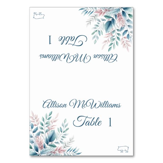 Numéro De Table Pastel Botanical-Pork Icon-Mariage- (Par défaut)