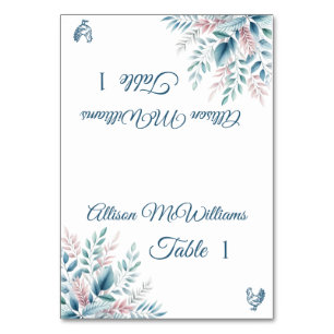 Numéro De Table Pastel Botanique-Volaille Icon-Mariage-