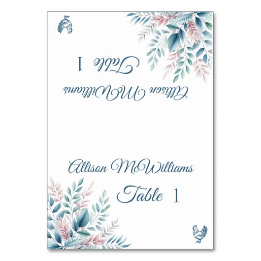 Numéro De Table Pastel Botanique-Volaille Icon-Mariage- (Par défaut)