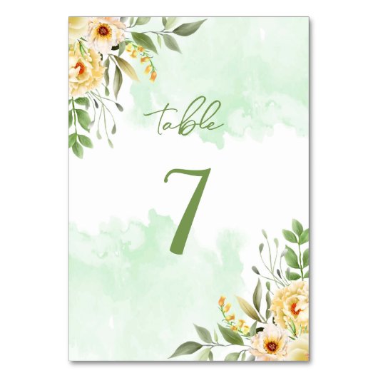 Numéro De Table Pastel Floral (Par défaut)