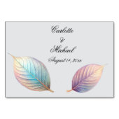 Numéro De Table Pastel Iridescente Feuille Mariage Dreamy Pastels (Dos)